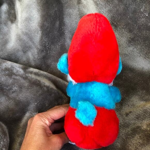 Vintage Papa Smurf Plush Doll 8" 1981 Wallace Berrie Smurf Nut Hull Stuffing - Picture 3 of 12